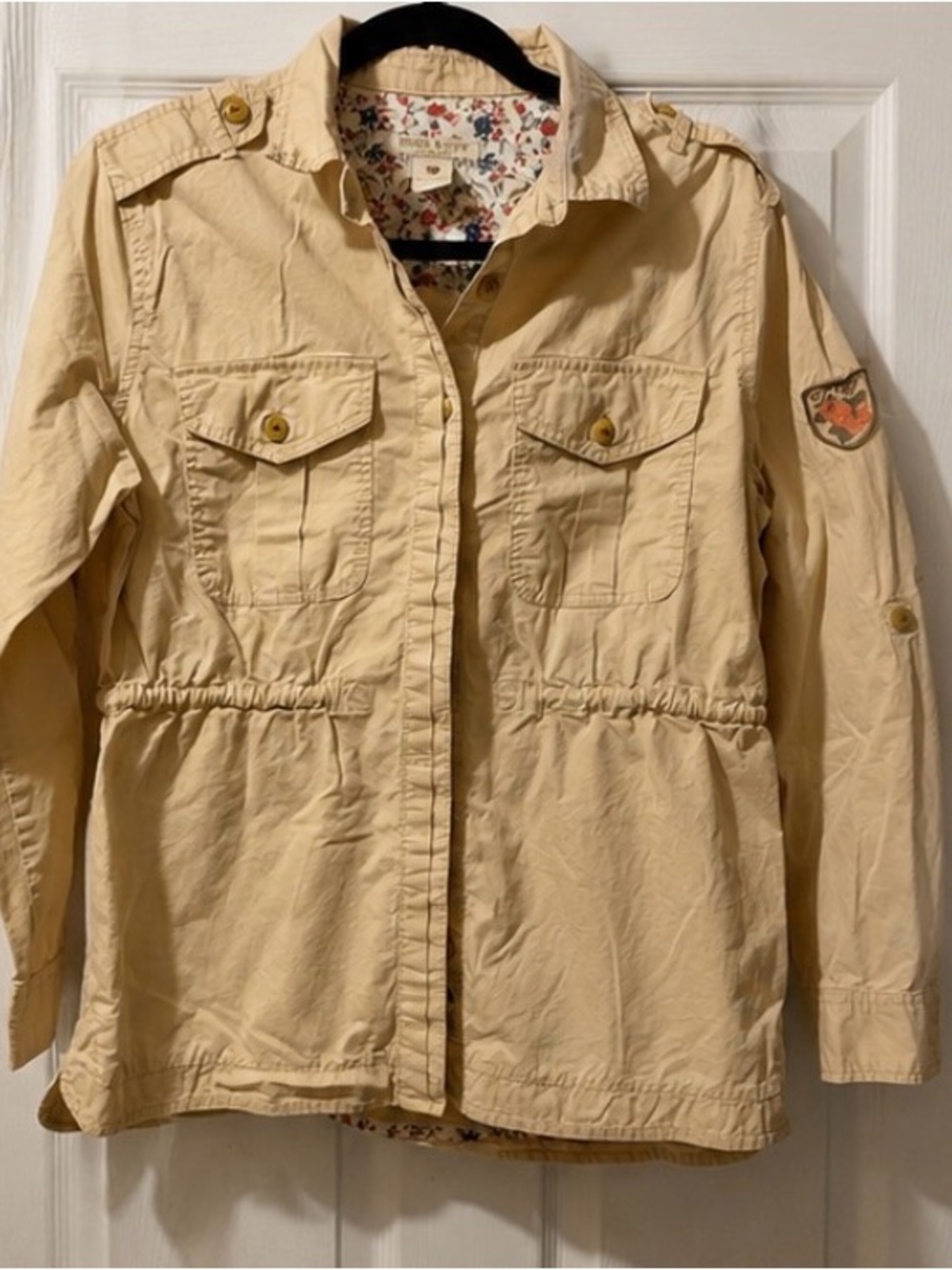 Teenie Weenie Beige Utility Safari Jacket Floral Detail Size M - Picture 2 of 6